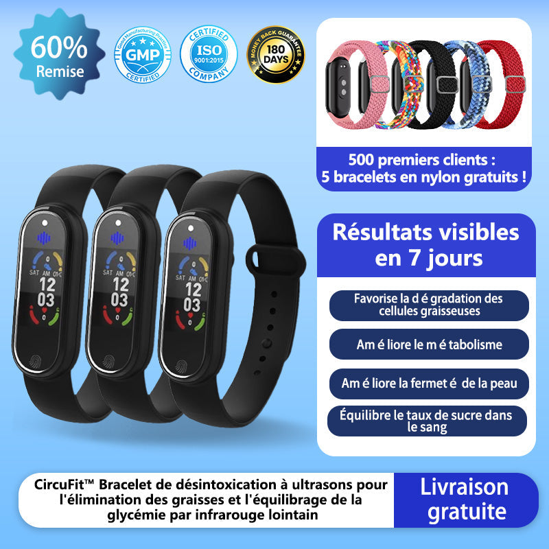 Circufit™ Ultrasounds Destruction of Fat Cells & Infrared Glycemic Balance Detoxification Bracelet (👨⚕️Recommended by Plastic Surgeons)