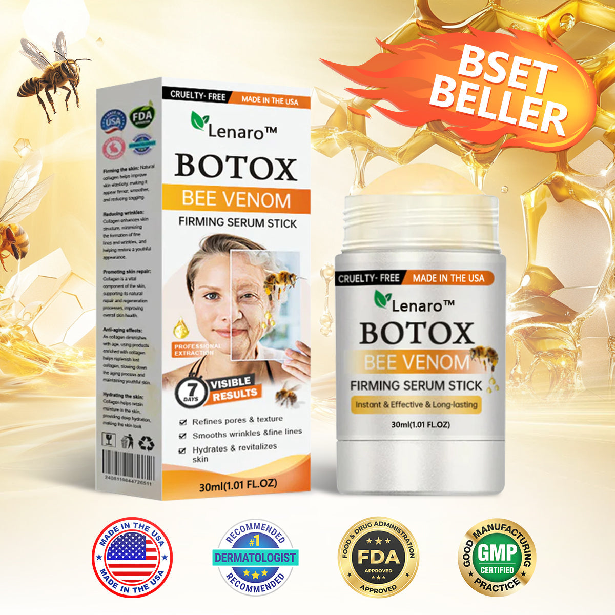 Made and Shipped from USA✅𝑻𝑳𝑶𝑷𝑨® Botox Bee Venom Firming Serum Stick(🔥LAST DAY 70% OFF) ❤️