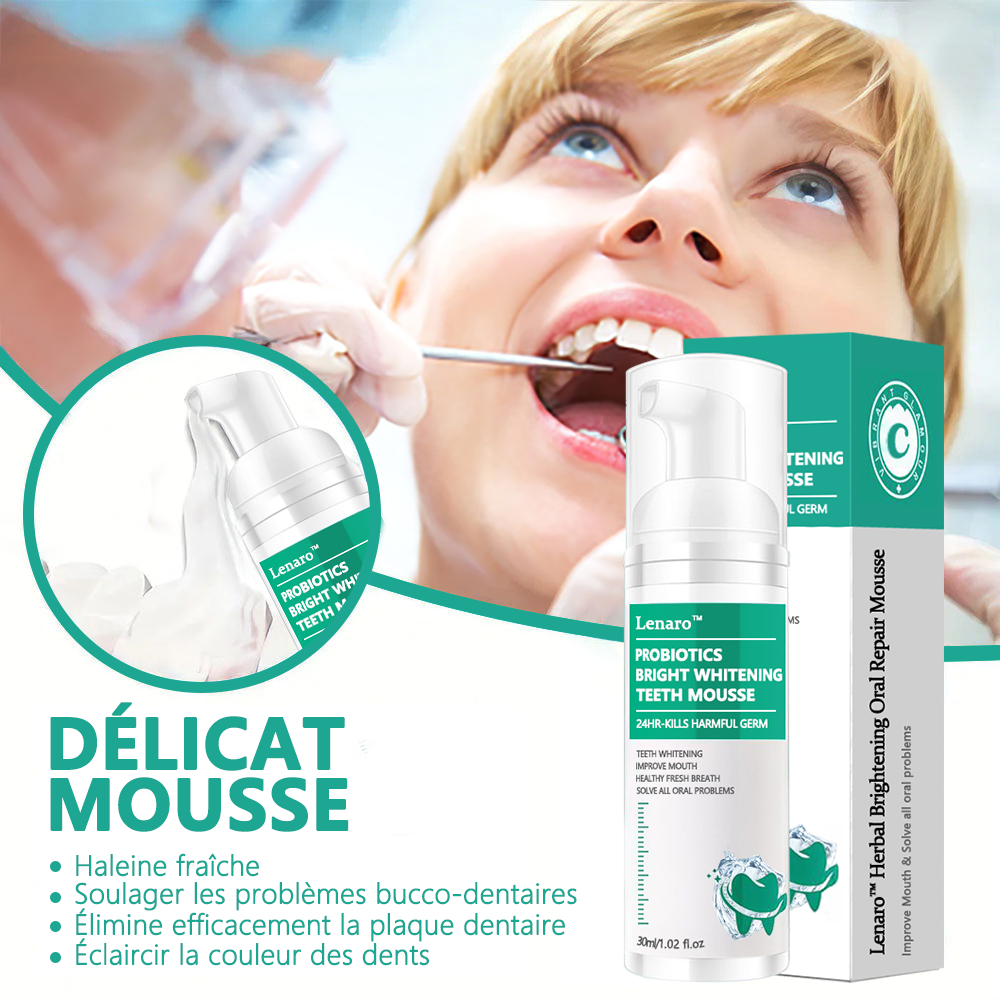 ✨(Vente du dernier jour - 50% de réduction)✨Lenaro™ Mousse réparatrice orale éclaircissante à base de plantes💛