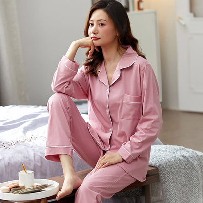 Femmes 100%  Pyjama en coton Hiver  Chemise de nuit rose PJ pour  Ladies Pijamas Mujer Dormir  Accueil  Vêtements Pyjama Coton Pur Femme