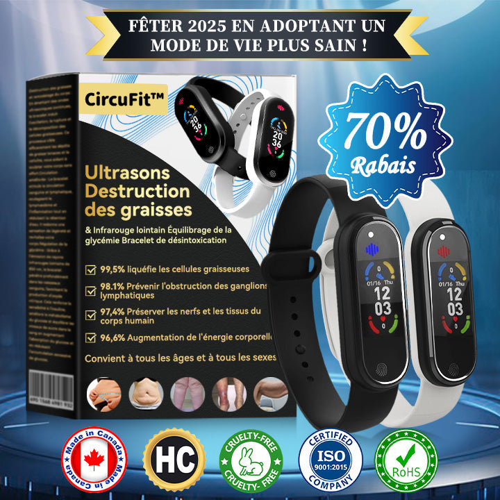 Circufit™ Ultrasounds Destruction of Fat Cells & Infrared Glycemic Balance Detoxification Bracelet (👨‍⚕️Recommended by Plastic Surgeons)