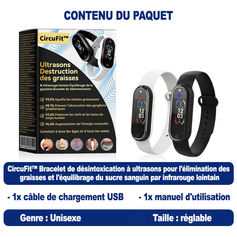Circufit™ Ultrasounds Destruction of Fat Cells & Infrared Glycemic Balance Detoxification Bracelet (👨‍⚕️Recommended by Plastic Surgeons)
